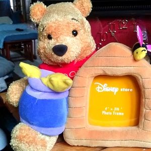 Winnie the Pooh with honey pot and 4 x 3 1/2 picture frame